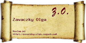 Zavaczky Olga névjegykártya